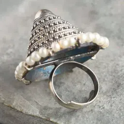 Jaypore Antique Silver Vihana Statement Ring image 2