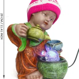 CHRONIKLE Multicolor Polyresin Baby Design 2 Steps Waterfall Fountain image 4