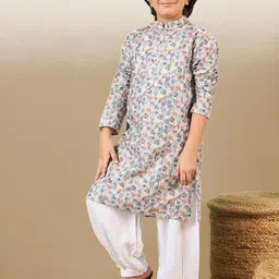 Here&Now X Sanwara Boys Floral Printed Regular Kurta with Patiala-picture-33