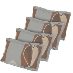 KLOTTHE Grey Geometric 300TC Double Fine Bedsheet & 4 Pillow Covers-98 In x 88 In image 2