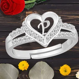 Heer Collection Silver-Plated AD Studded Adjustable Finger Ring-picture-26