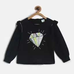 MINIKLUB Kids Black Embellished Full Sleeves Top-image-15