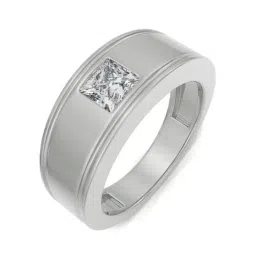EMORI White Gold Princess Cut Lab Grown Diamond Band for Men-picture-14