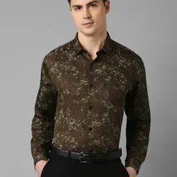 Allen Solly Brown Cotton Slim Fit Printed Shirt-image-22