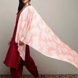 Libas Peach Floral Print Shawl image 3