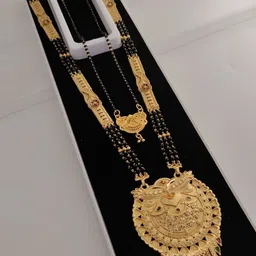 JEPS ENTERPRISE Set Of 2 Gold-Plated Artificial Beaded Mangalsutra image 1