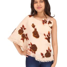 Cutecumber Kids Beige Floral Print Top-picture-11