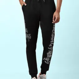 People by Pantaloons Black Regular Fit Printed Jogger-image-50