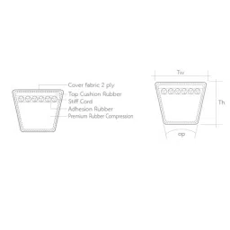 V-FIT B 40 Classical Wrapped V Belt (Length 40 inch) image 2