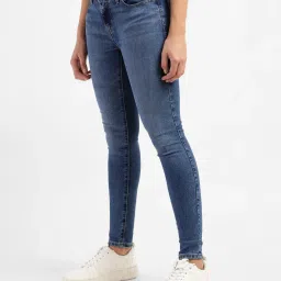 levi's Women's 710 Blue Skinny Fit Mid Rise Jeans image 4