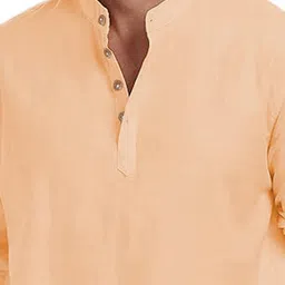 Yugnik Mandarin Collar Roll-Up Sleeves Straight Short Kurta image 2