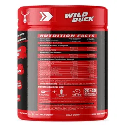 WILD BUCK Wild Pre-X4 Hardcore Pre-Workout Supplement with Creatine Monohydrate, Arginine AAKG, Beta-Alanine, Explosive Muscle Pump, Caffeinated Punch -For Men & Women [40 Servings, Cranberry Blast] + Wild Buck Hyper Bulk Gain Mass & Weight Gainer Capsule for Fast Weight & Muscle Gain - 90 Capsules image 4
