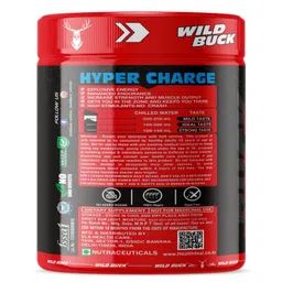 WILD BUCK Hyper Charge Pre-X4 Hardcore Pre-Workout Supplement Powder with Creatine Monohydrate, Arginine AAKG, Beta-Alanine, Caffeinated Punch - For Men & Women [40 Servings, Sour Gummies] + WILD BUCK L Arginine 1000mg Nitric Oxide Precursor Supplement for Massive Pumps, Maximum Vascularity and Muscle Growth, Stamina, Recovery | Essential Amino Acids | Powerful NO Booster - 60 Capsules image 3
