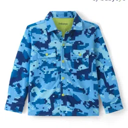 Babyoye 100% Cotton Knit Full Sleeves Shirt with Dino Print - Blue-picture-25