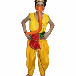 Kaku Fancy Dresses Lord Ganesha Costume  - Yellow-picture-14