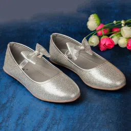 Boyz n Galz Shimmer Bow Applique Detailed Ballerinas - Silver-picture-13