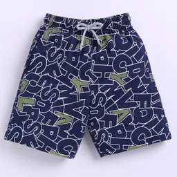 Kidcity Soft Cotton Sinker Alphabets Printed Shorts - Navy Blue-picture-28