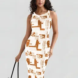 TOOCHKI Women Typography Printed Bodycon Dress-picture-23