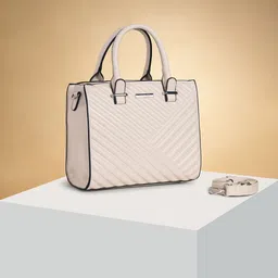 Forever Glam by Pantaloons Textured PU Structured Handheld Bag with Cut Work image 1