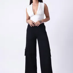 BONNATY Women Cotton High Rise Wide Leg Trousers-picture-39