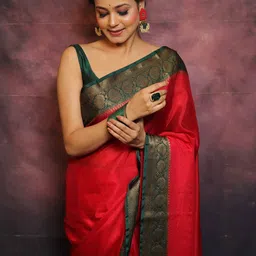 LeeliPeeri Designer Woven Design Border Banarasi Saree image 4