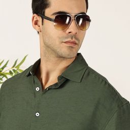 Mast & Harbour Men Premium Relaxed Fit Spread Collar Textured Casual Shirt-picture-16