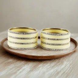 Vidhya Kangan Set Of 22 Gold-Plated Stone Studded Acrylic Brass Bangles image 4