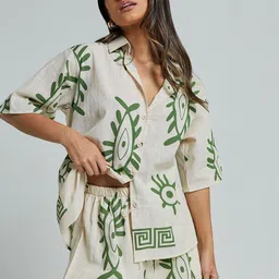 HERE&NOW Women Printed Regular Top with Trousers image 4