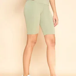 COLOR CAPITAL Women Pack Of 4 Antimicrobial High Rise Above Knee Cycling Tights image 3