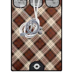 The Furnishing Tree Washing Machine Cover Checkered Pattern Beige Compatible for Whirlpool 7.5 Kg F image 3