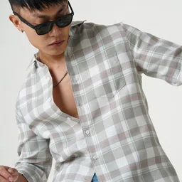 VASTRADO Men Classic Slim Fit Opaque Checked Casual Shirt image 1