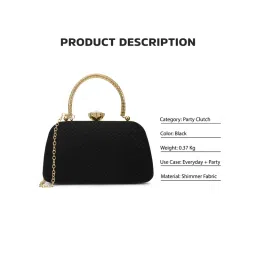Lavie Signature Twist Handle Clutch with Detachable Chain -Black (S) image 4