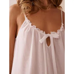 La Vie En Rose Short Mesh Nighty White image 4
