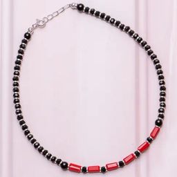 Zavya Classic Black & Red Beaded 92.5 Sterling Silver Single Anklet-picture-21