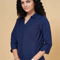Annabelle by Pantaloons Navy Printed Shirt-picture-3