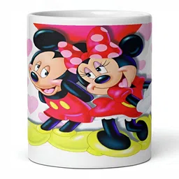 Mr UVD Black & White Cartoon Characters Printed Ceramic Glossy Mug 350 ml image 3