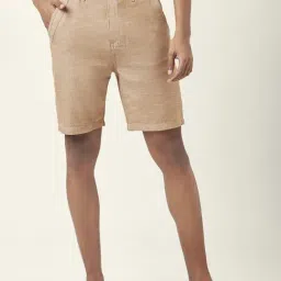 7 Alt By Pantaloons Beige Cotton Slim Fit Texture Shorts-image-17