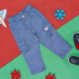Pantaloons Baby Blue Cotton Regular Fit Trousers-picture-34