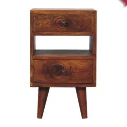 Artisan Furniture Brown Wood Mini Classic Multi Chestnut Bedside Table-image-70