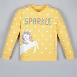 Plum Tree Girls Yellow Printed Sweatshirt - Pack of 2 image 2