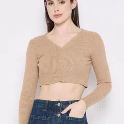 Camey Women Crop Cardigan Sweaters-picture-5