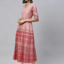 Nirkhi Women Peach-Coloured Ethnic Motifs Printed Kurta with Palazzos & With Dupatta image 5