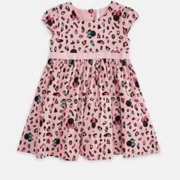 Pantaloons Junior Light Pink Printed Dress-image-86