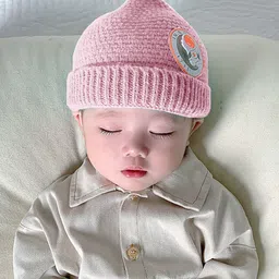 SYGA Unisex Kids Solid Woollen Beanie image 2