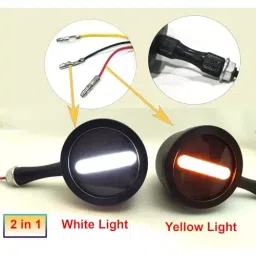 Auto Pearl Motorcycle Indicator Lamp Minus Sign (-) Type Yellow & White Compatible For Kawasaki Z400 image 3