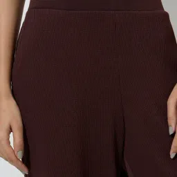 Superstar by Westside Brown Waffle-Textured High-Rise Pants image 4