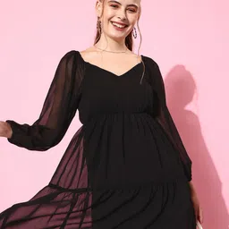 DressBerry Jet Black Empire 90's Hollaback-Cutout Course Dress-image-28
