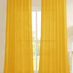HOMEMONDE Mustard Set of 2 Sheer Door Curtain-picture-23