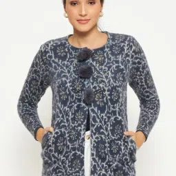 Duke Navy Printed Cardigan-image-37