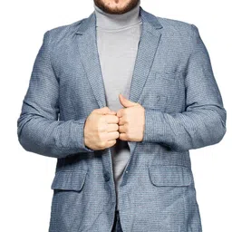 miniprice Men's Grey Cotton Blazer image 1